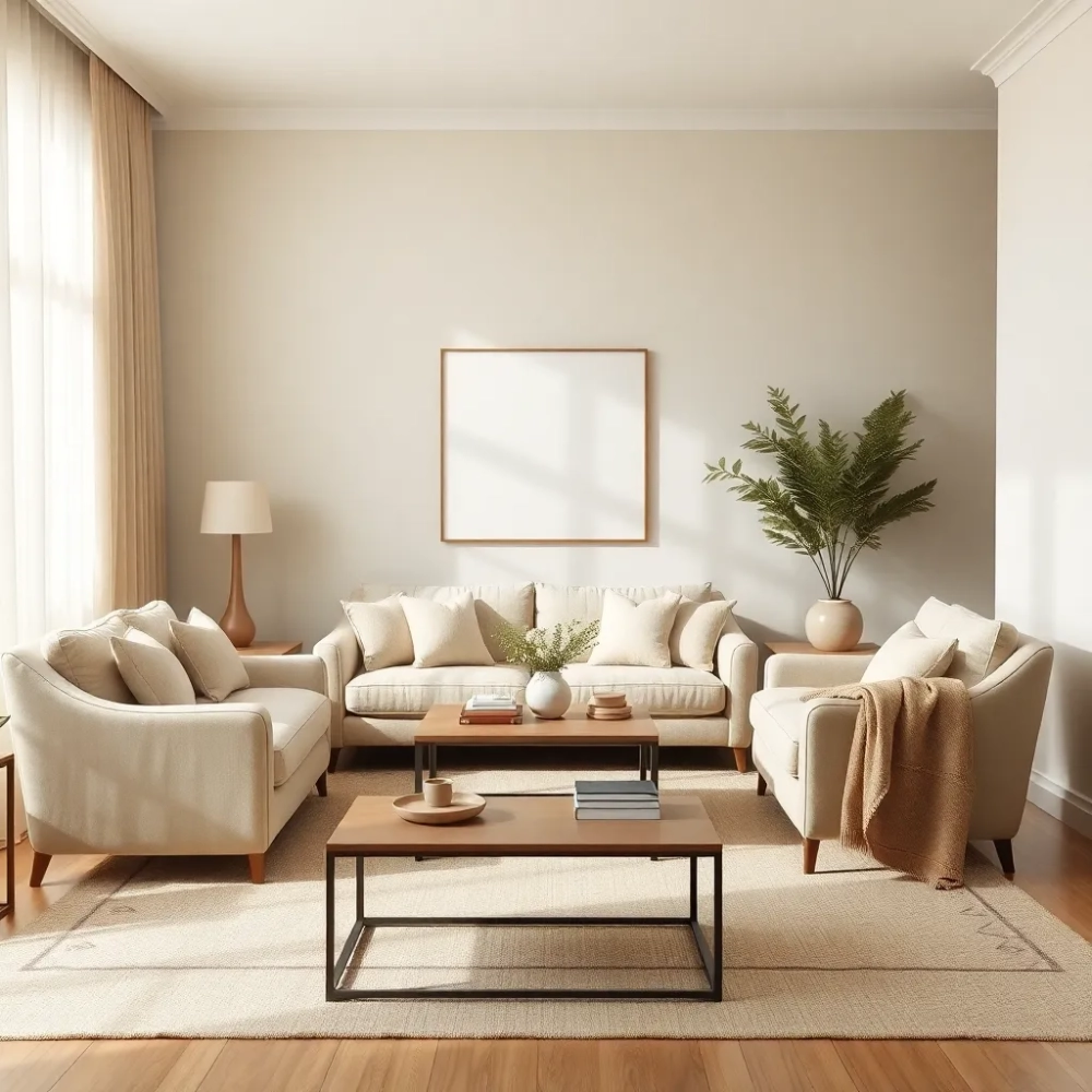 Beżowy salon inspiracje