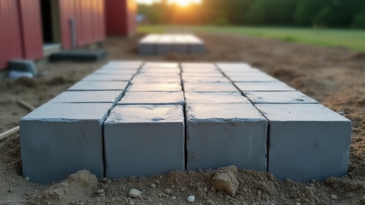 Bloczki betonowe pod domek narzędziowy