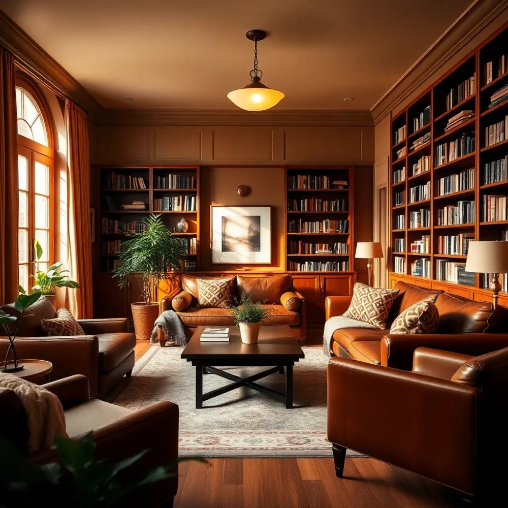 Brązowy salon inspiracje