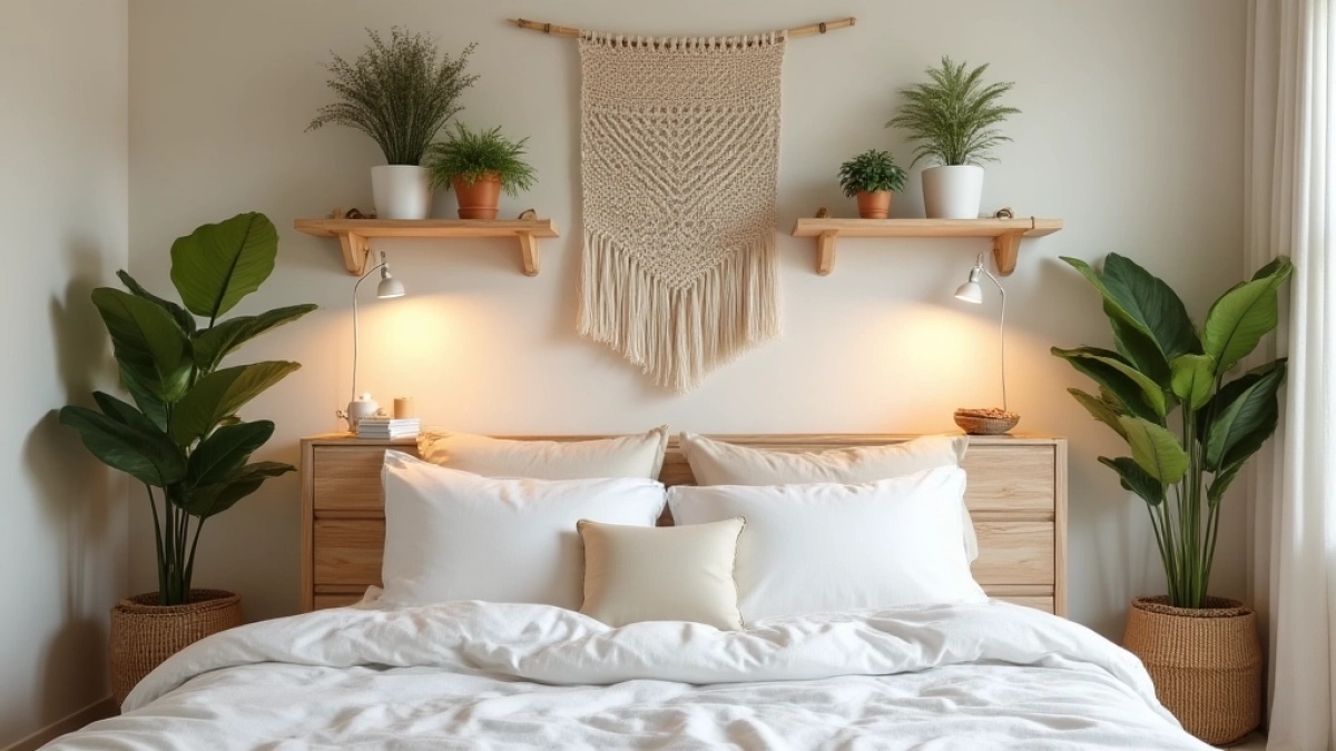 co na ścianę w sypialni za łóżkiem