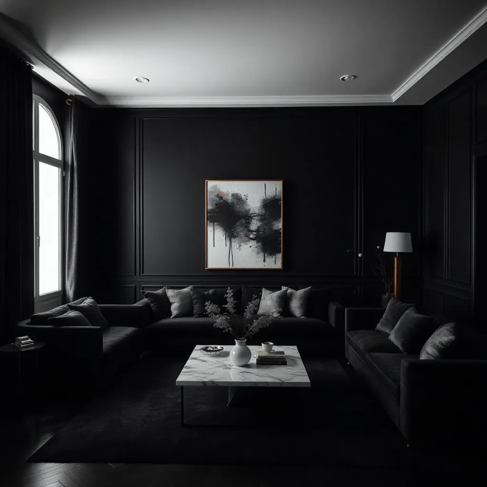 Czarny salon inspiracje