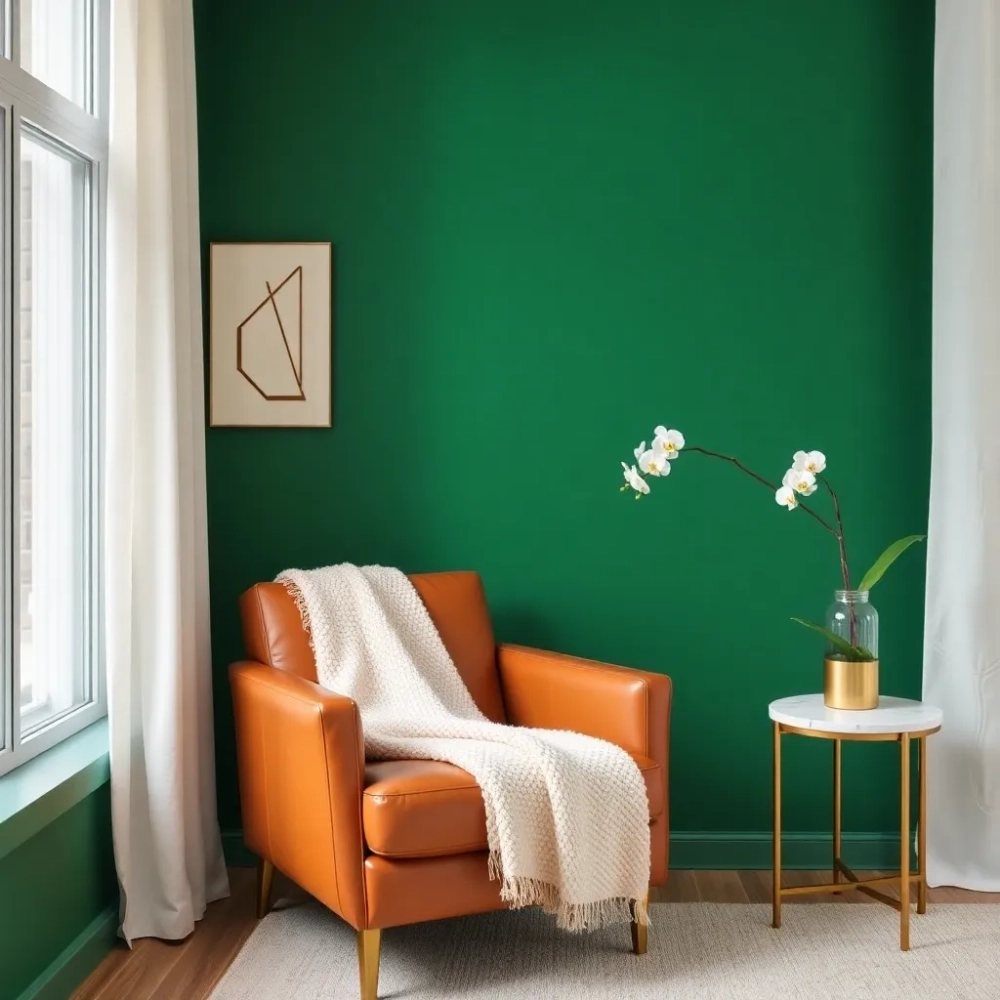 Dodatki do butelkowej zieleni salon