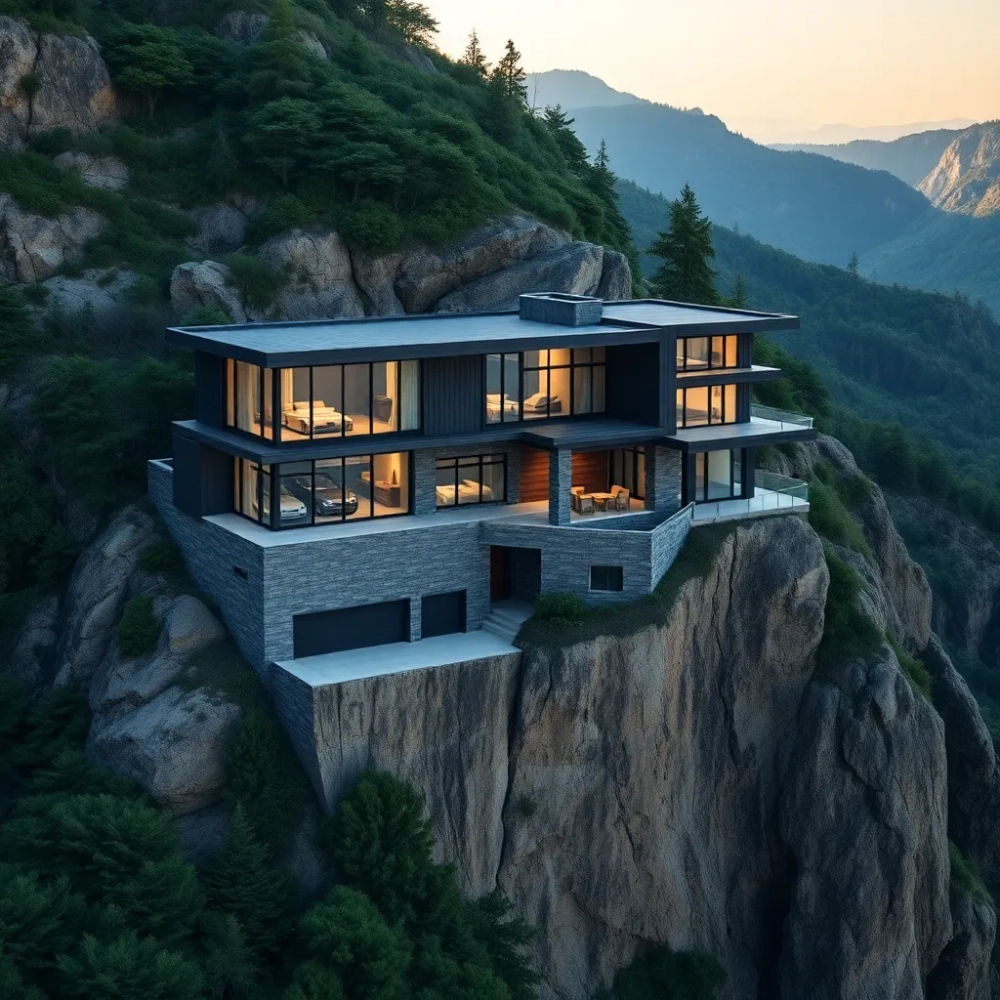 Dom na skarpie z garażem