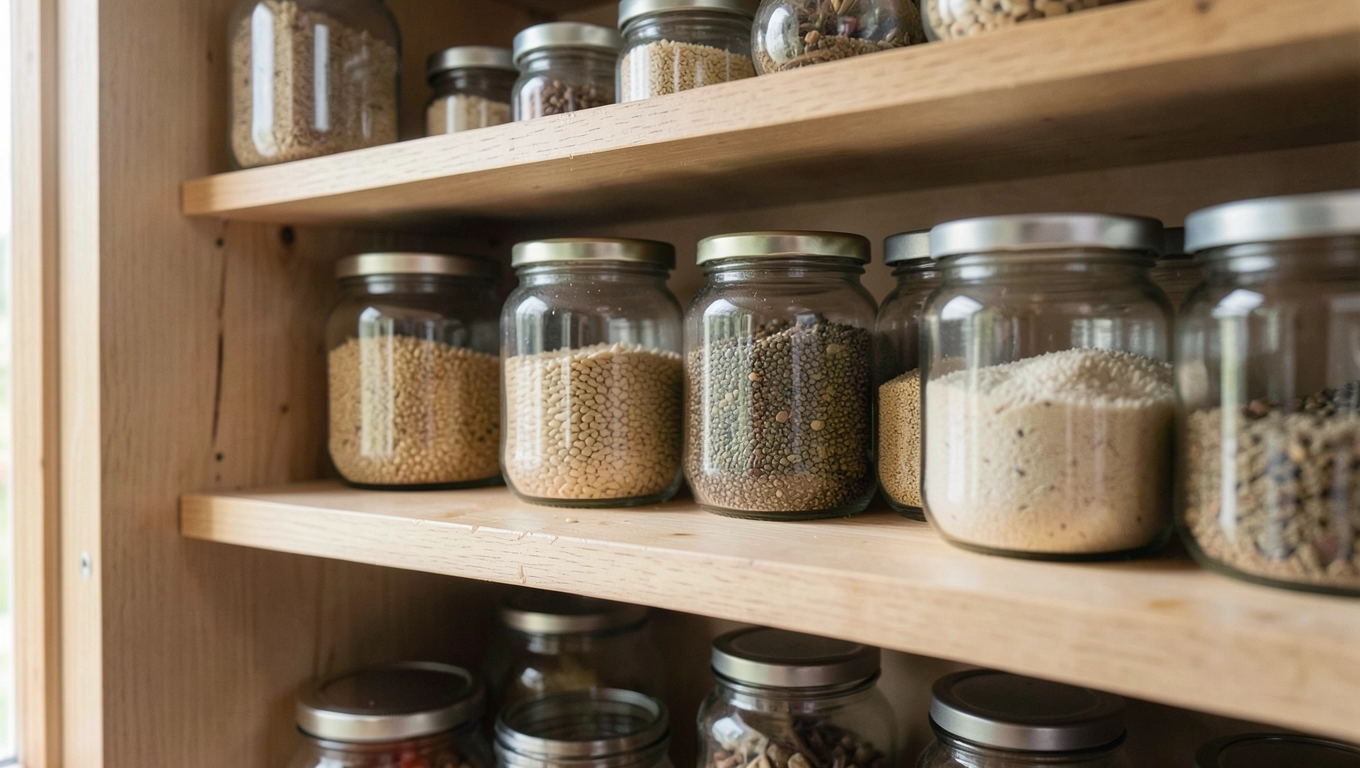 Drewniane regały do spiżarki