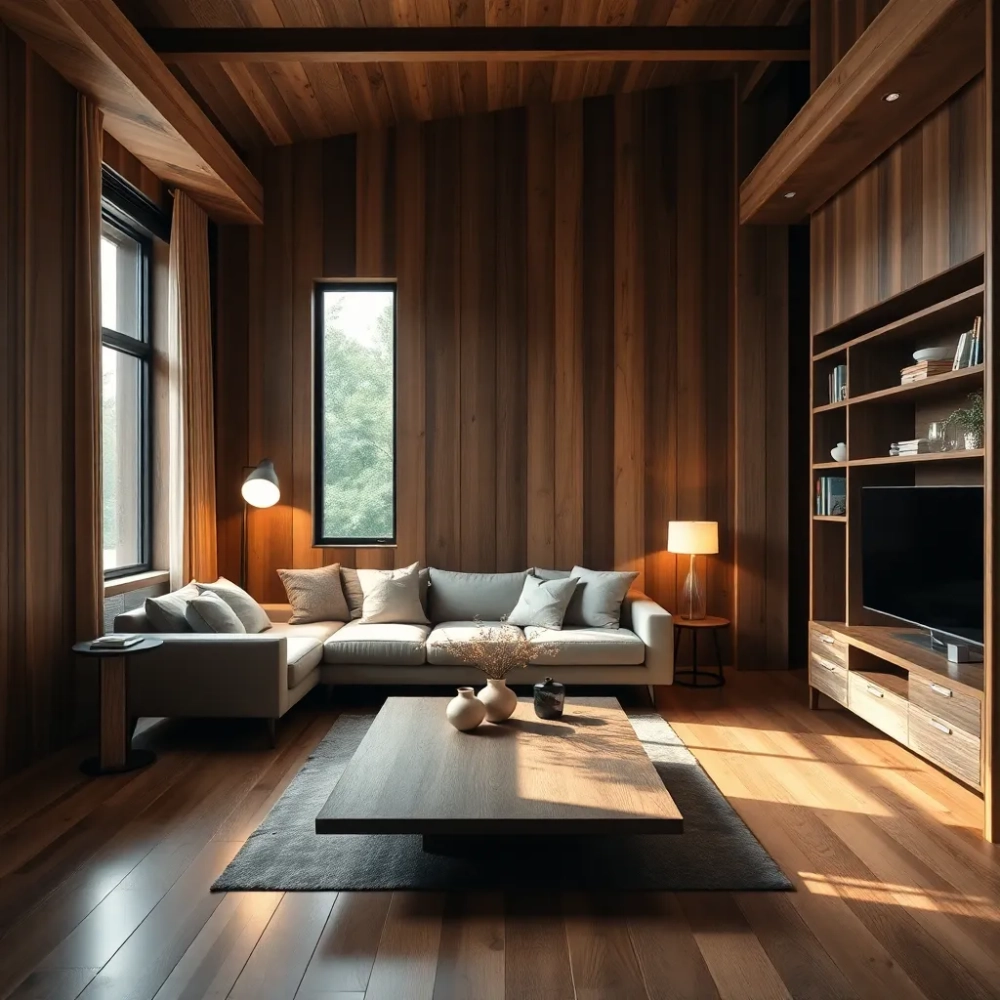 Drewno w salonie inspiracje