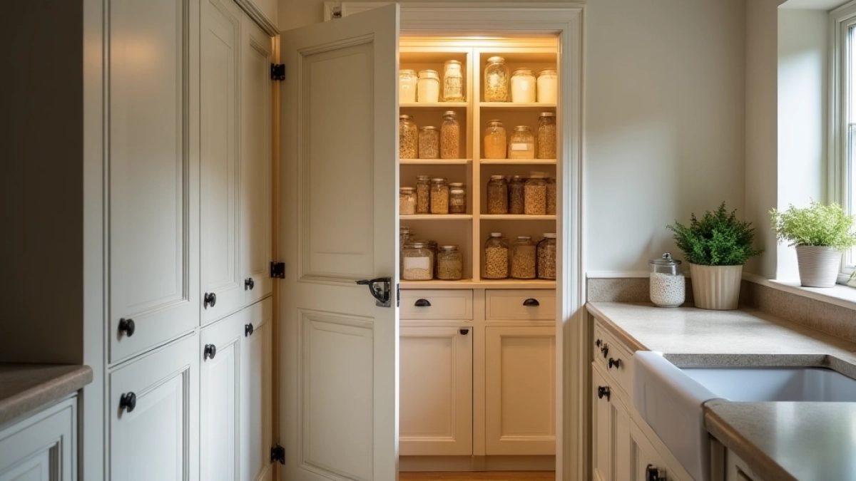 drzwi do spiżarni w kuchni