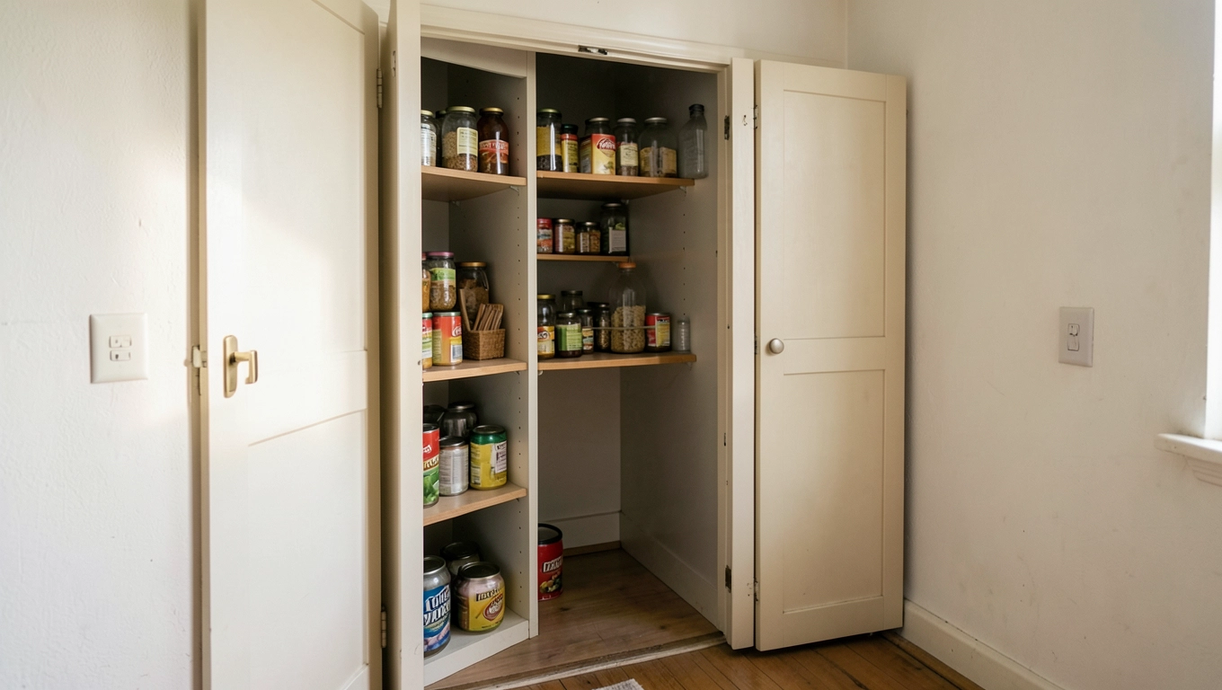Drzwi składane w małych spiżarniach