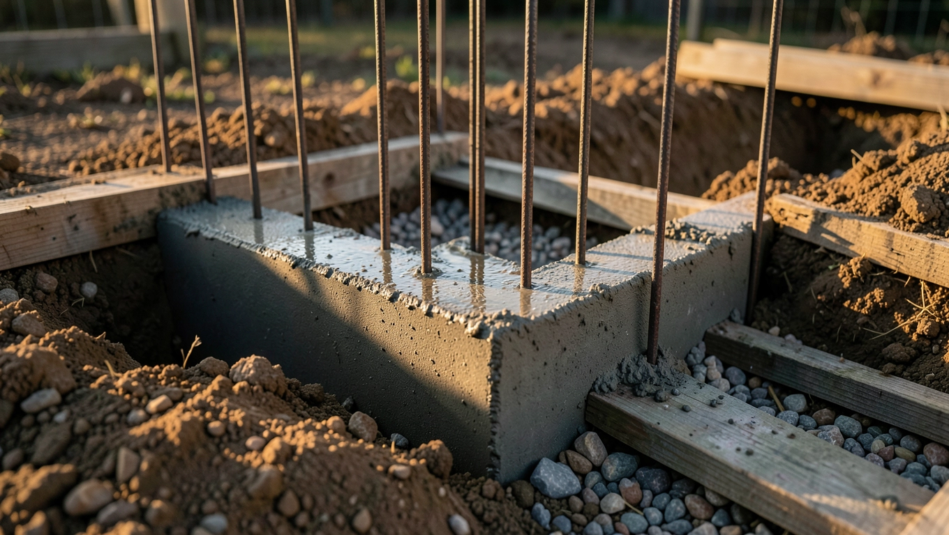 Fundament pod płot z bloczka głębokość, zbrojenie i beton