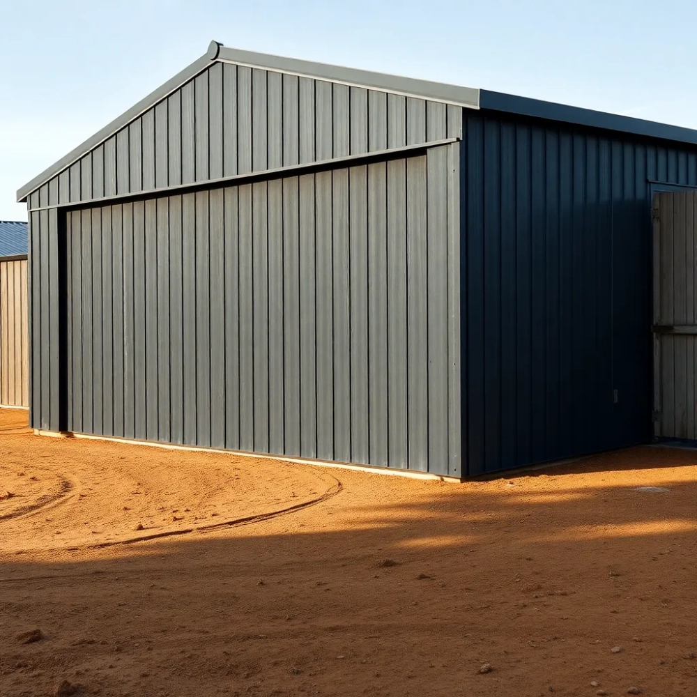 Garaż z płyt ogrodzeniowych