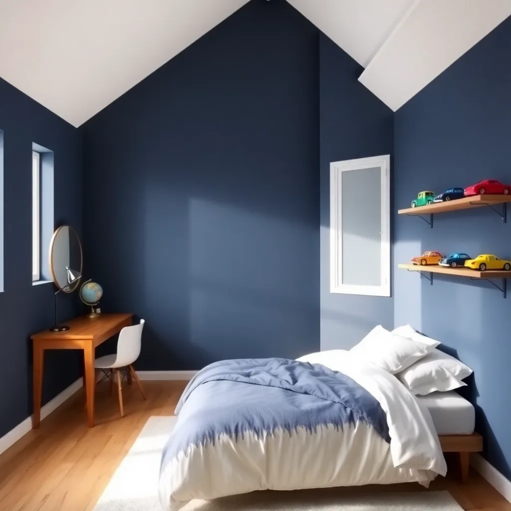 Granatowy pokój dla chłopca