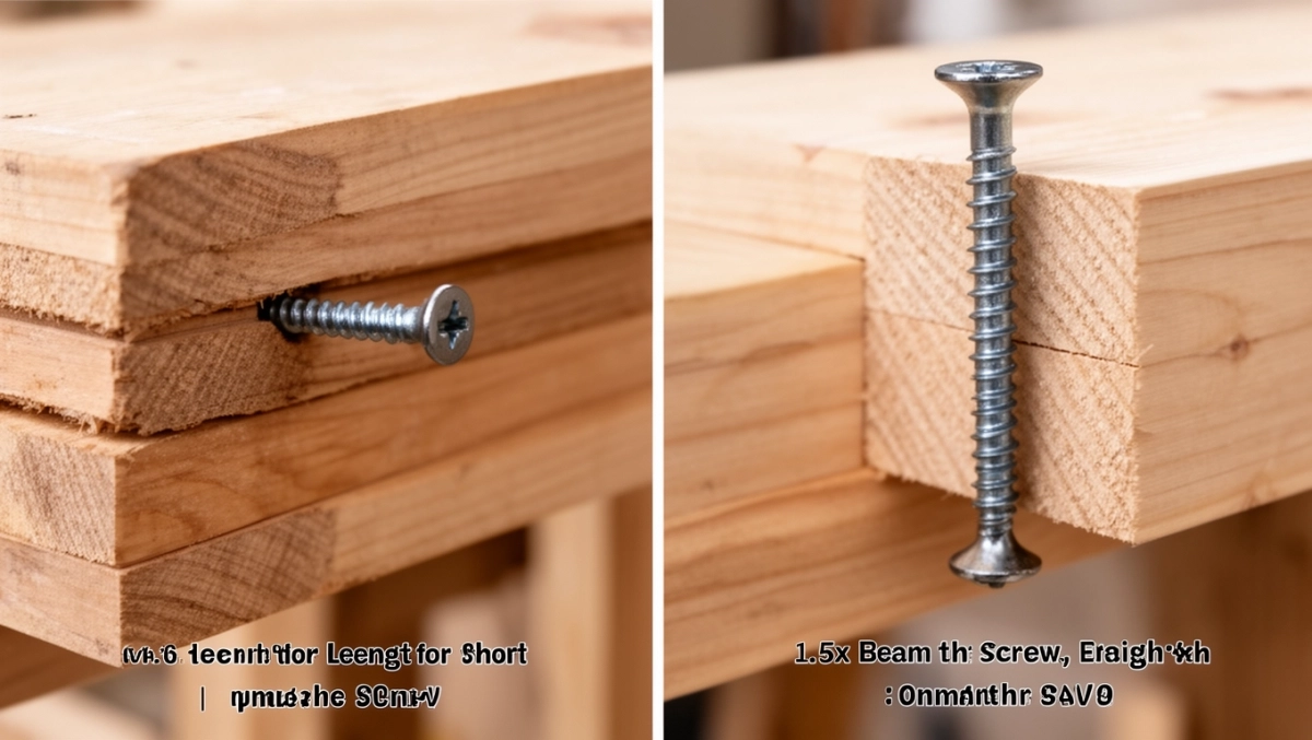 jak dobrać długość wkrętów ciesielskich