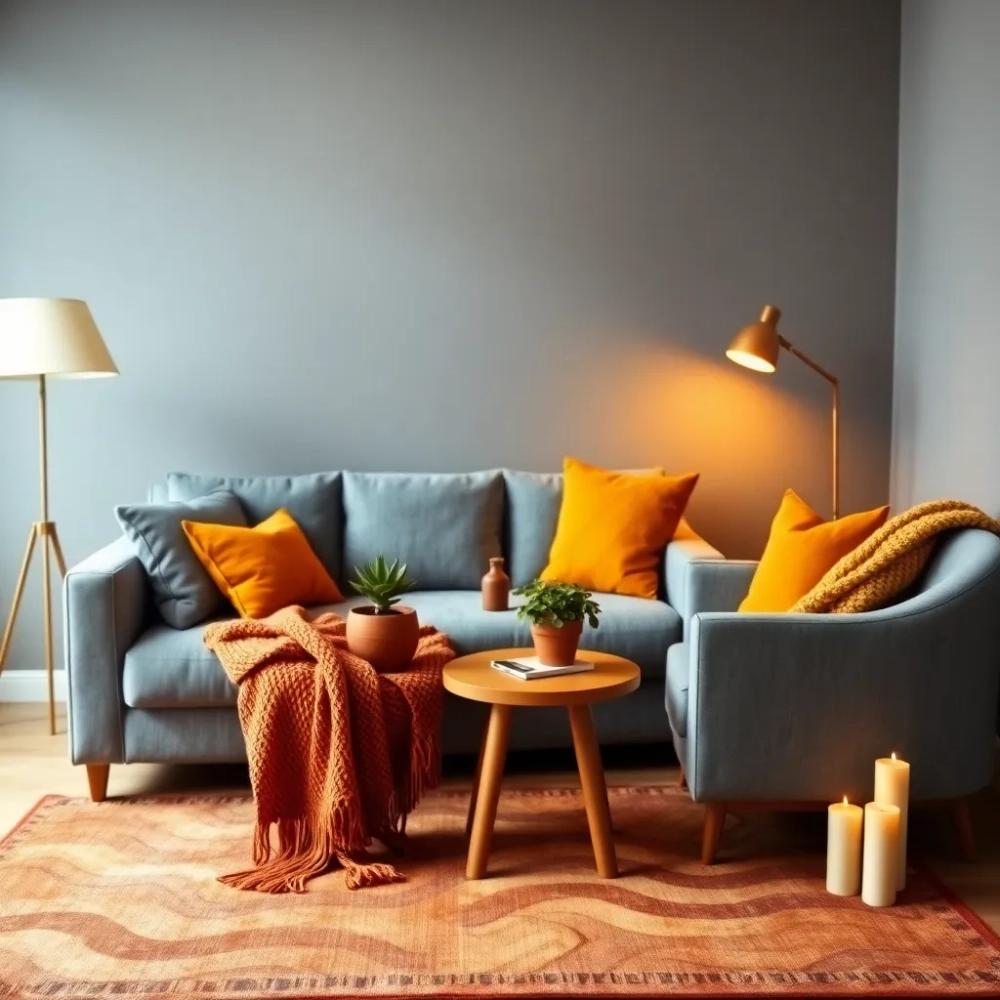 Jak ocieplić szary salon