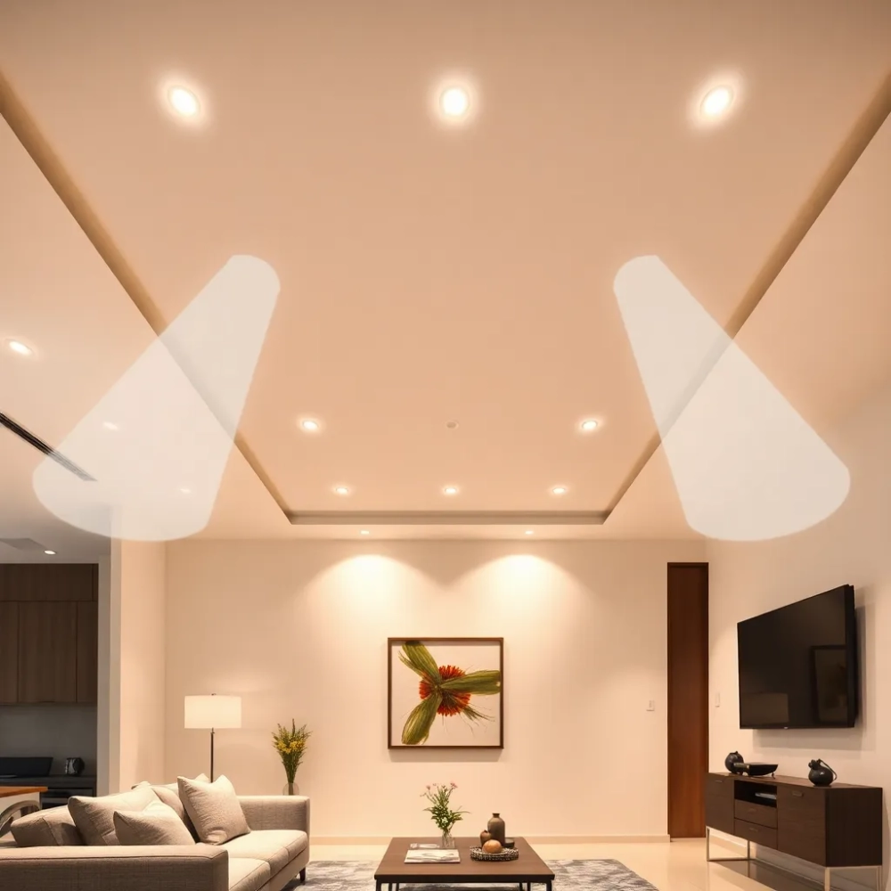 Jak rozmieścić halogeny w salonie