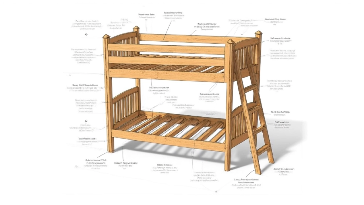 Jak zrobić łóżko piętrowe schemat