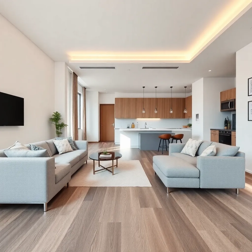 Jaka podłoga do salonu z aneksem