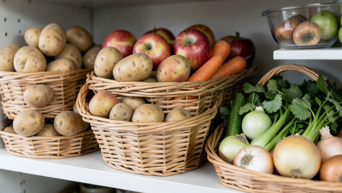 kosze na warzywa i owoce do spiżarni