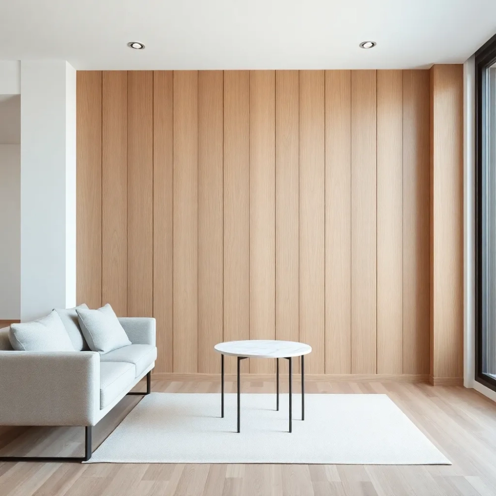 Laminat na ścianę w salonie