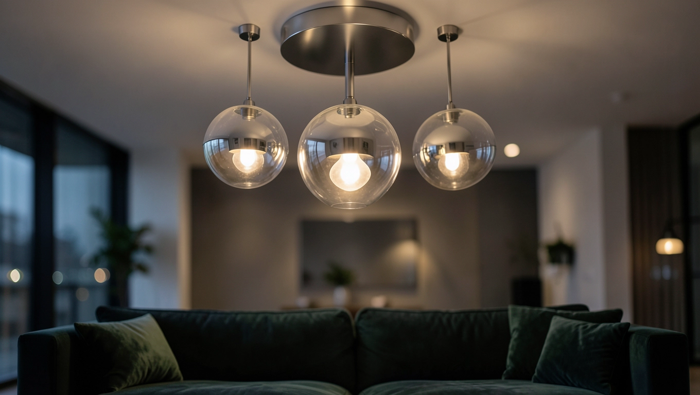 lampa sufitowa srebrna kule