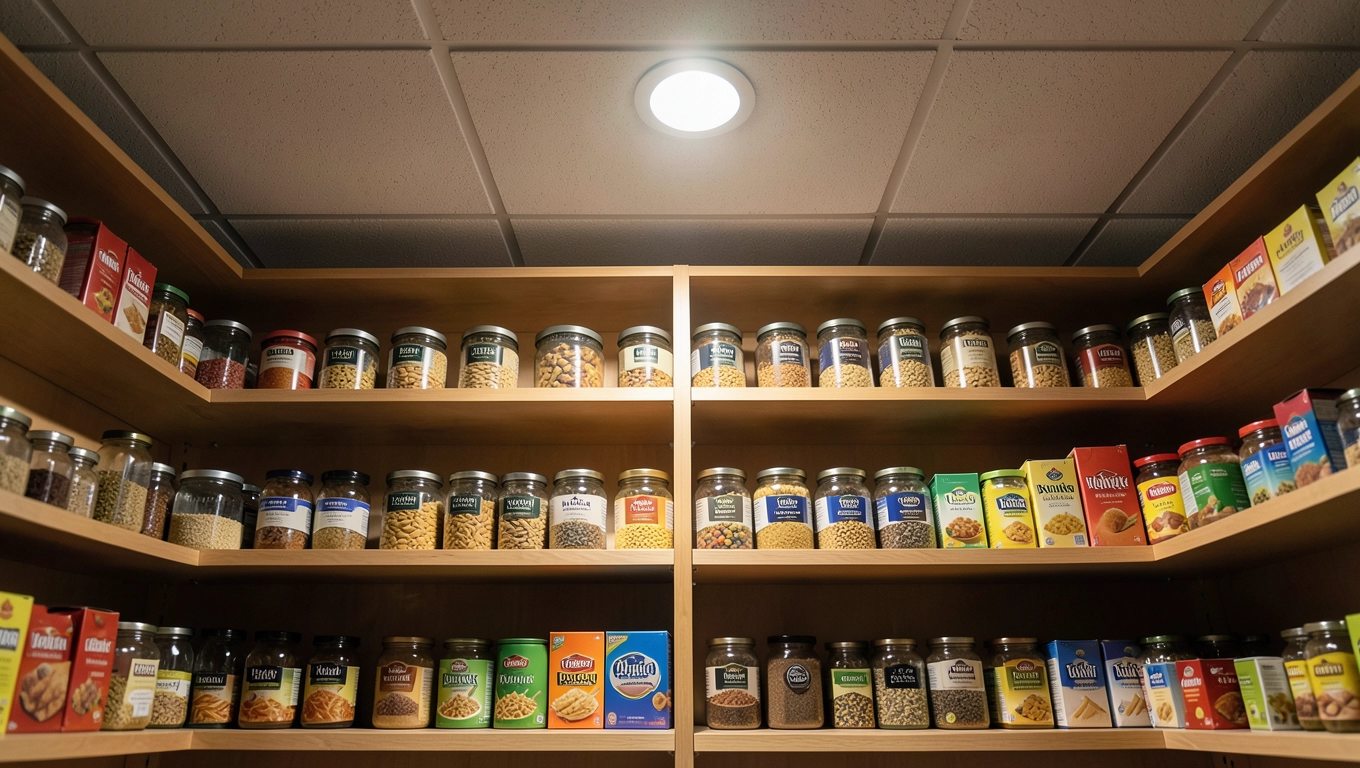 Lampy punktowe LED w spiżarni