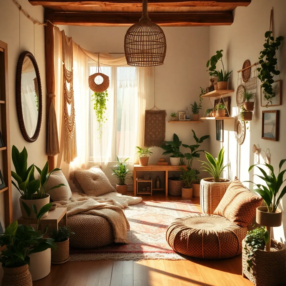 Mały pokój w stylu boho