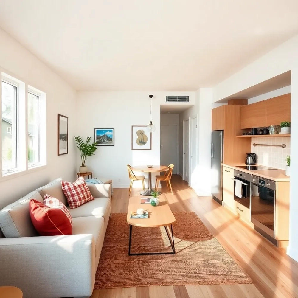 Mały salon z aneksem kuchennym inspiracje