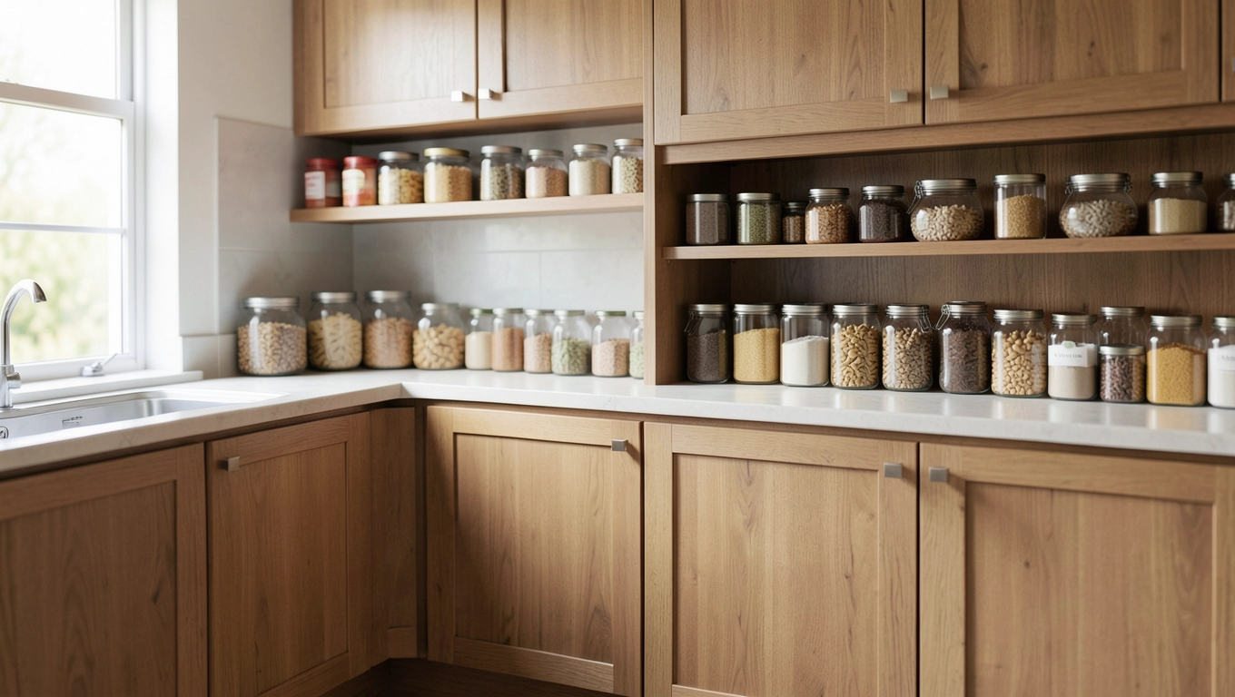 Maskowanie wejścia do spiżarni meblami