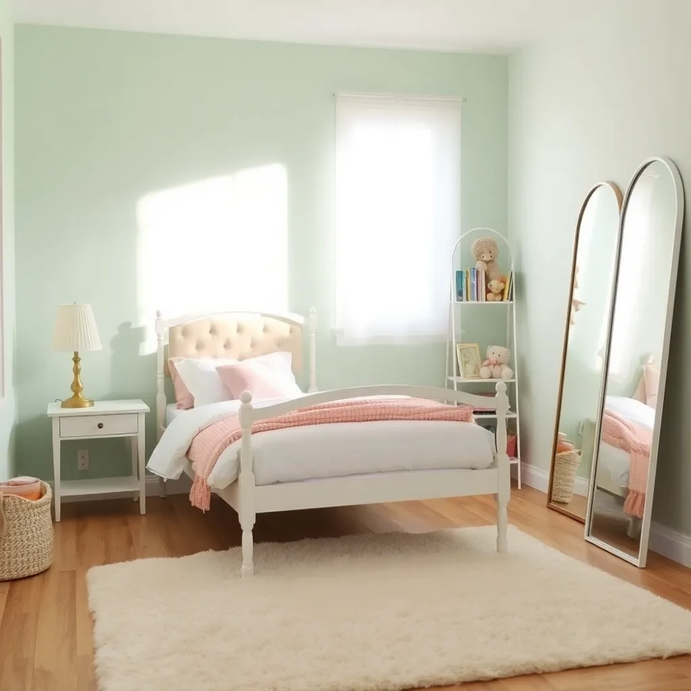 Miętowo różowy pokój dla dziewczynki