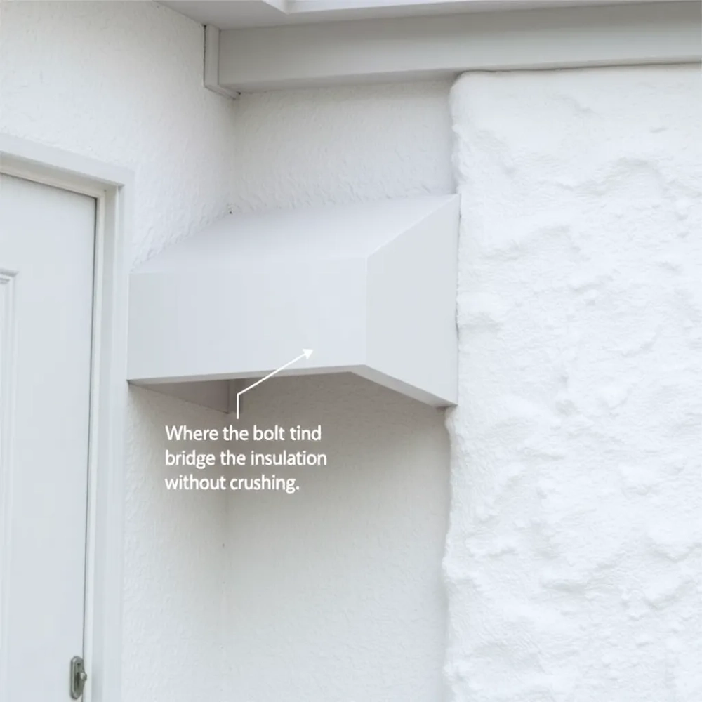 Montaż daszku nad drzwiami na styropianie