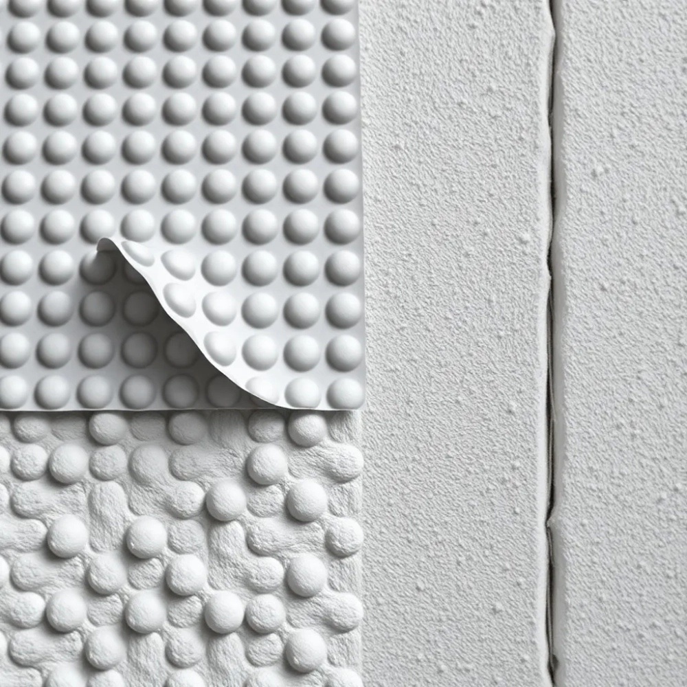 Montaż folii kubełkowej na styropianie