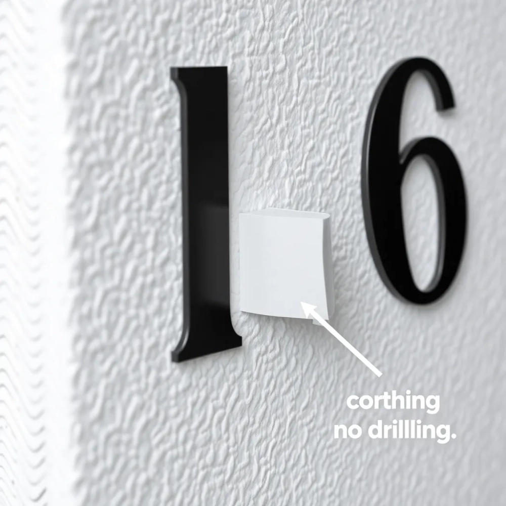 Montaż numeru domu na styropianie