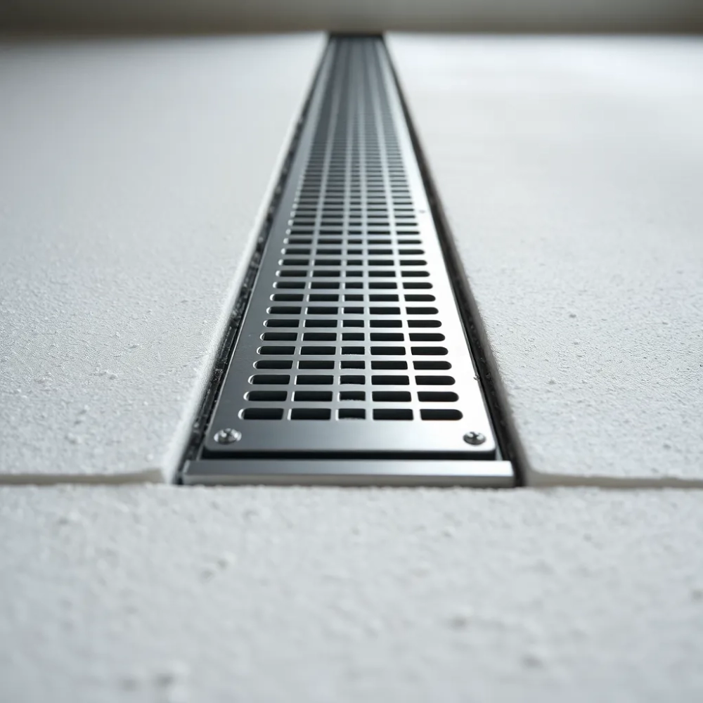 Montaż odpływu liniowego na styropianie