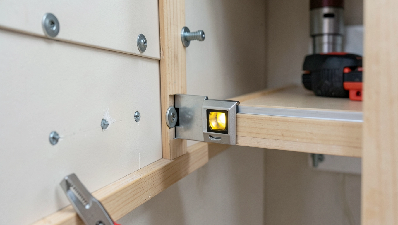 Montaż wejścia do spiżarni w meblach