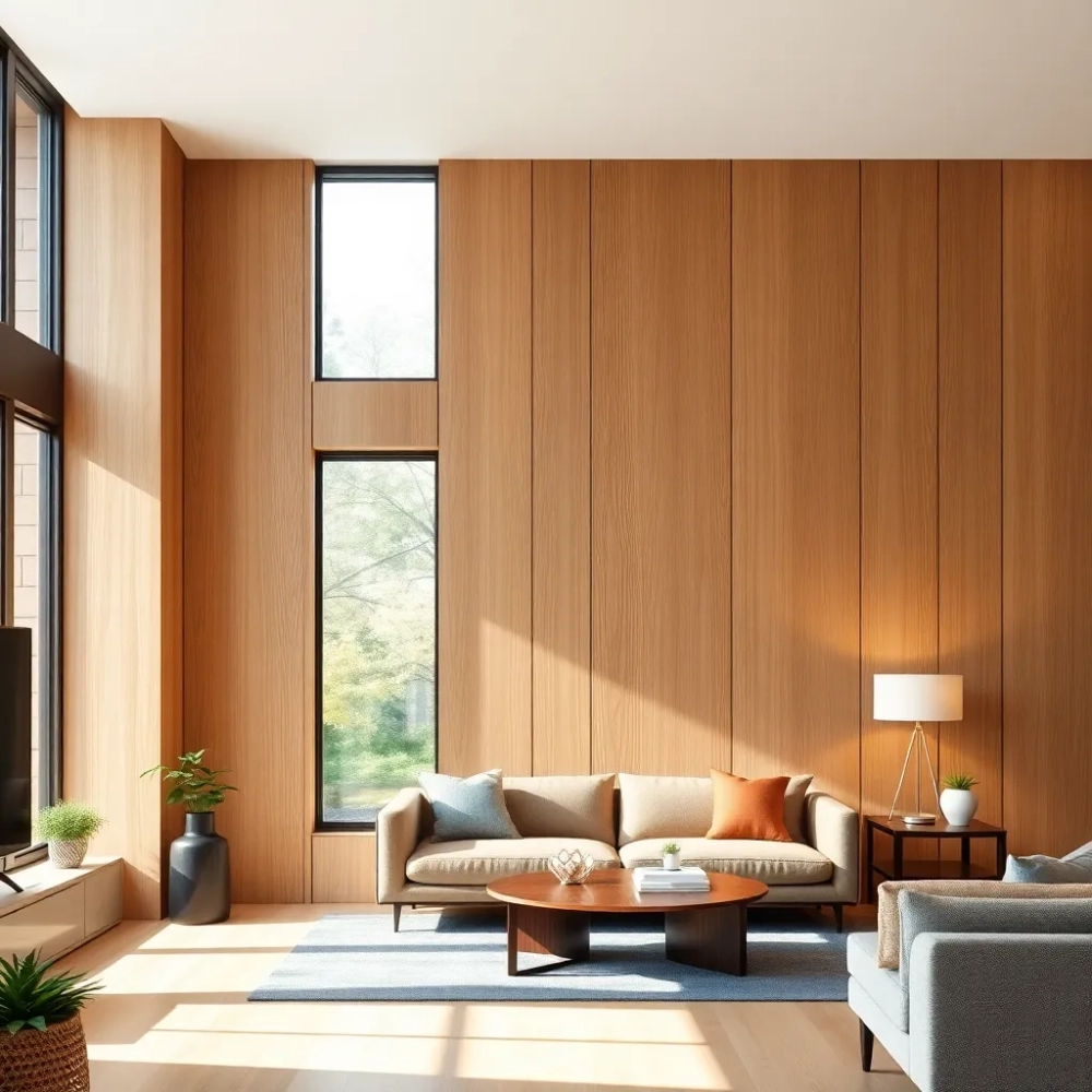 Nowoczesna boazeria w salonie