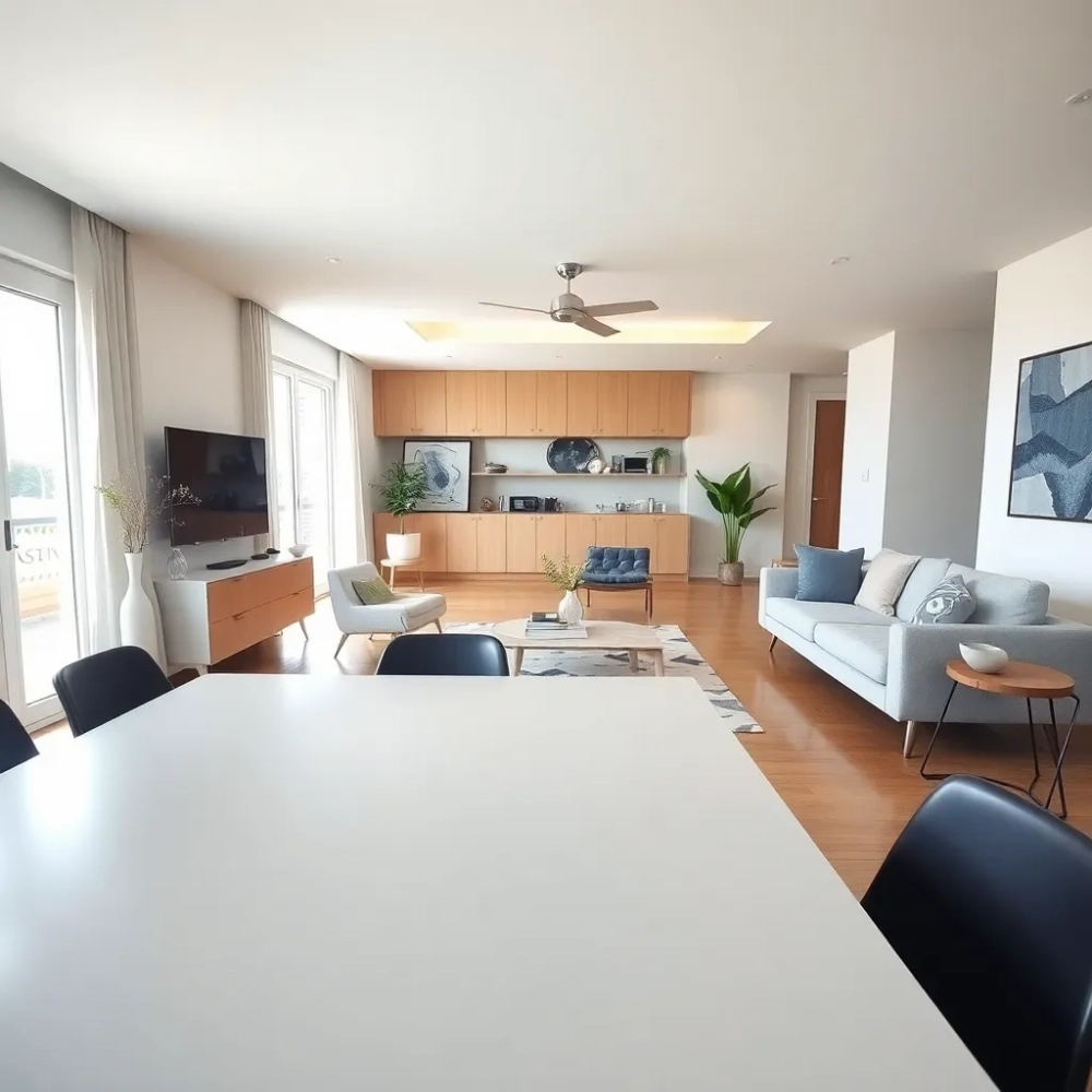 Nowoczesna jadalnia z salonem