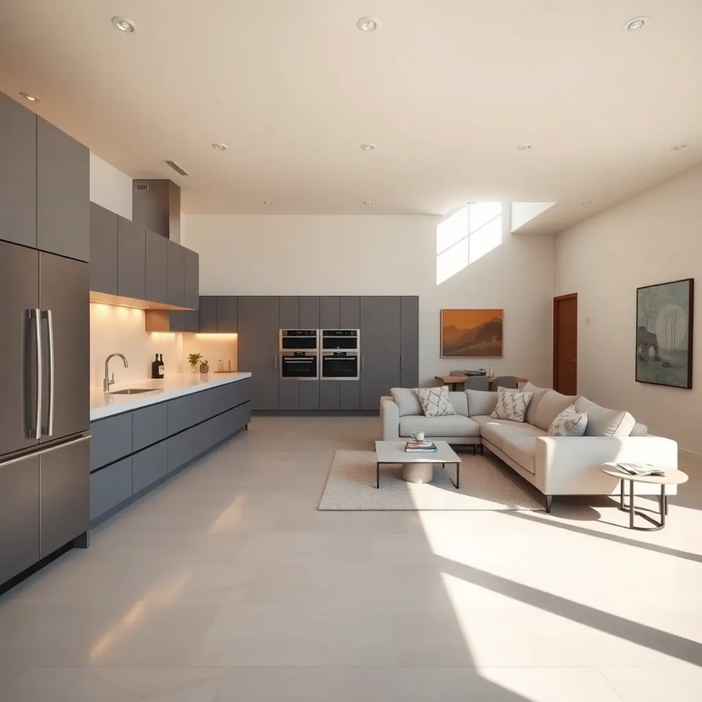Nowoczesna kuchnia z salonem