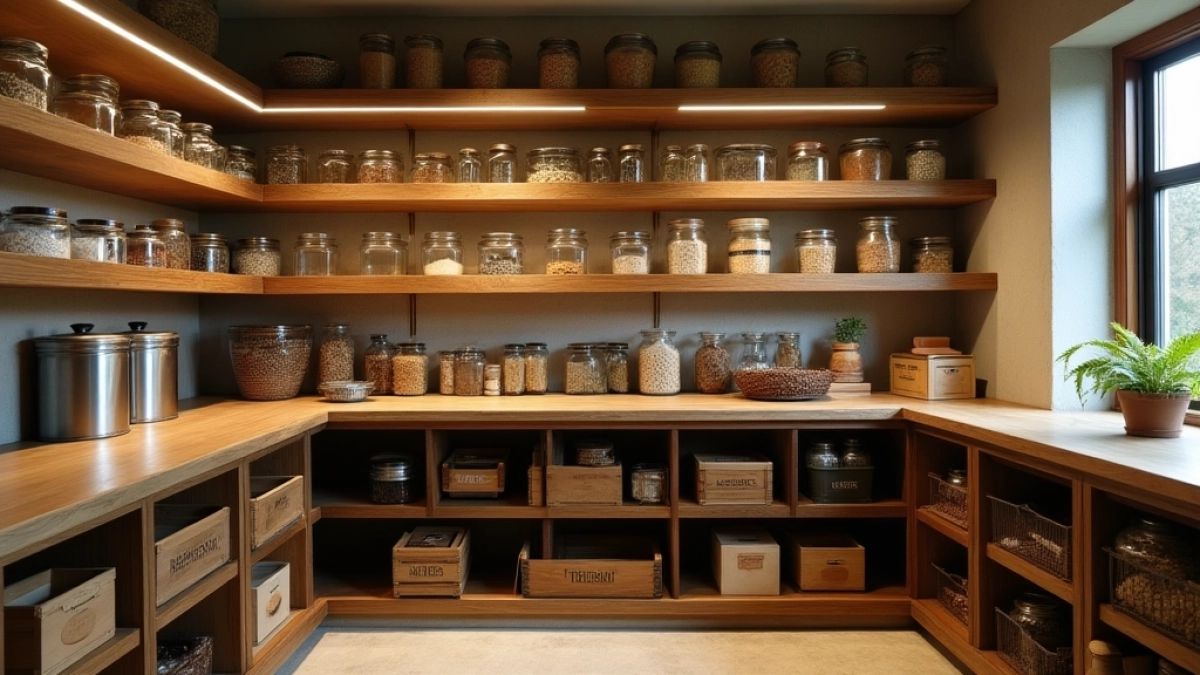 nowoczesna spiżarnia w piwnicy