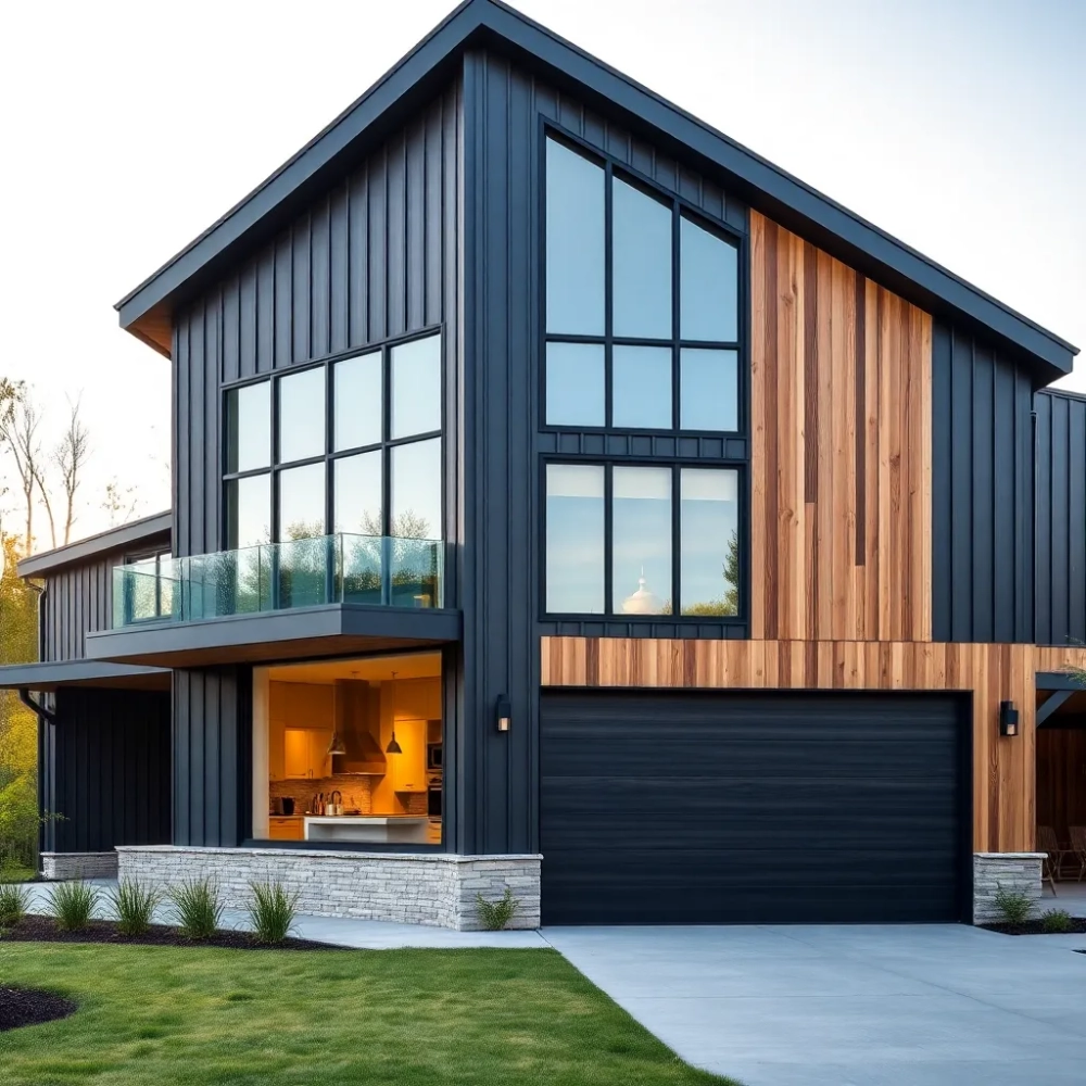 Nowoczesna stodoła z garażem