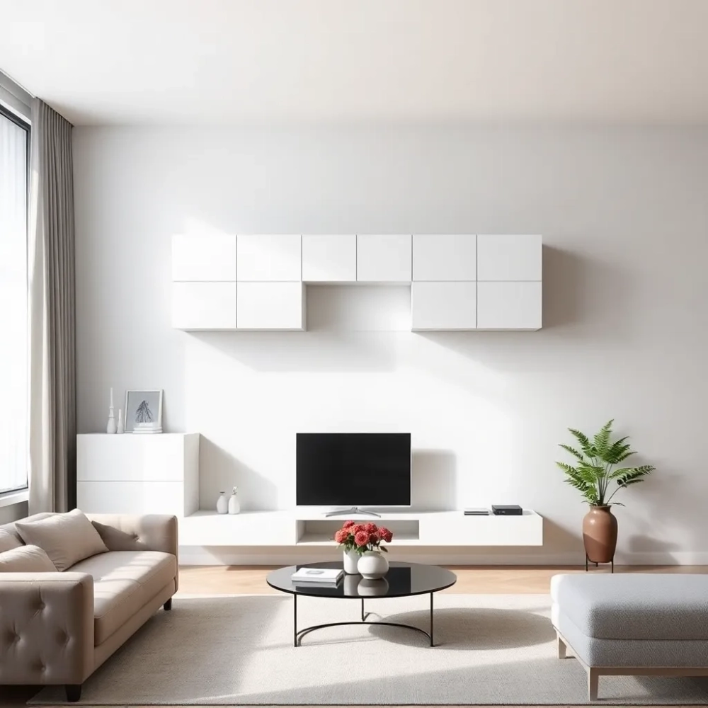Nowoczesne szafki wiszące do salonu