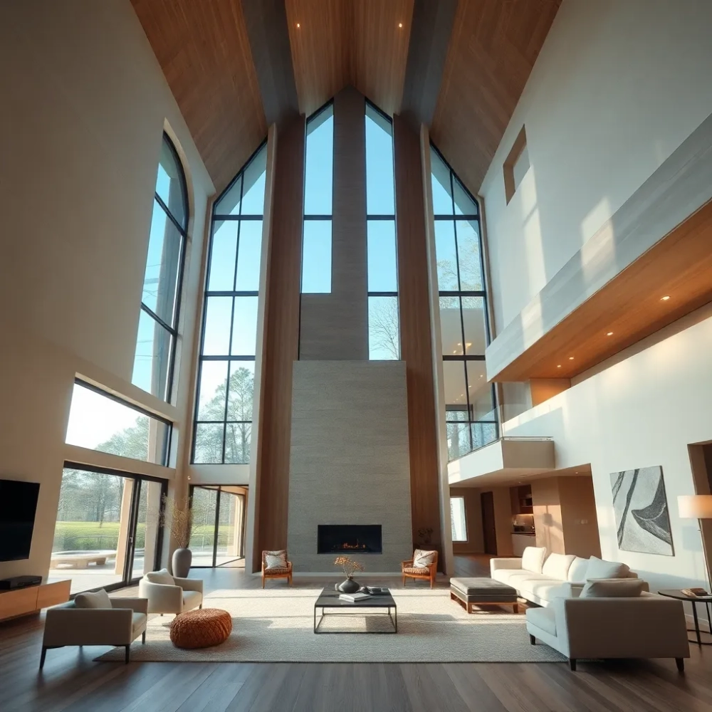 Nowoczesny dom z wysokim salonem