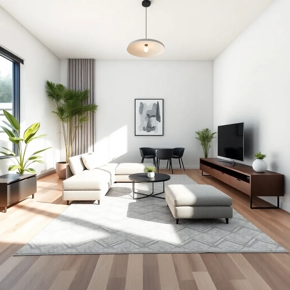 Nowoczesny salon w bloku inspiracje