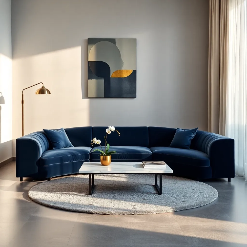 Nowoczesny salon z granatem