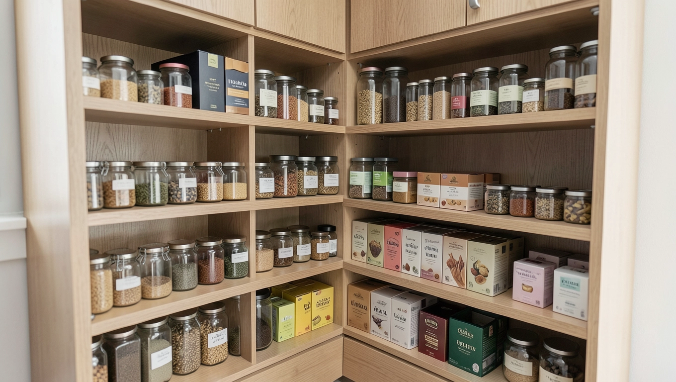 Obrotowe półki narożne w zabudowie