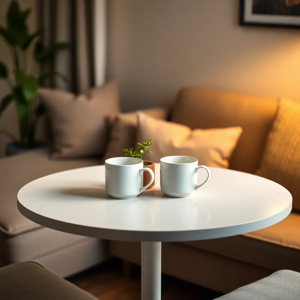 Okrągły stół do małego salonu