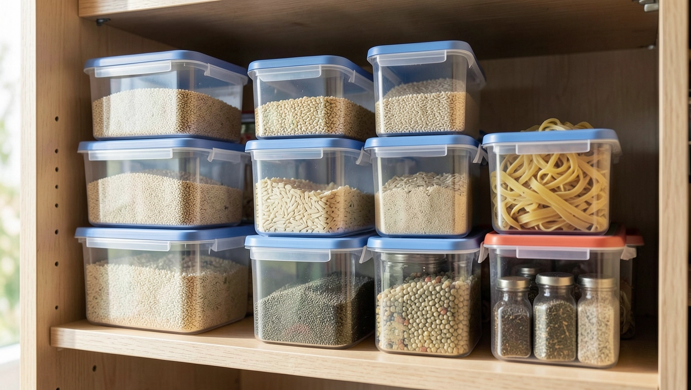 Organizacja spiżarni z pojemnikami