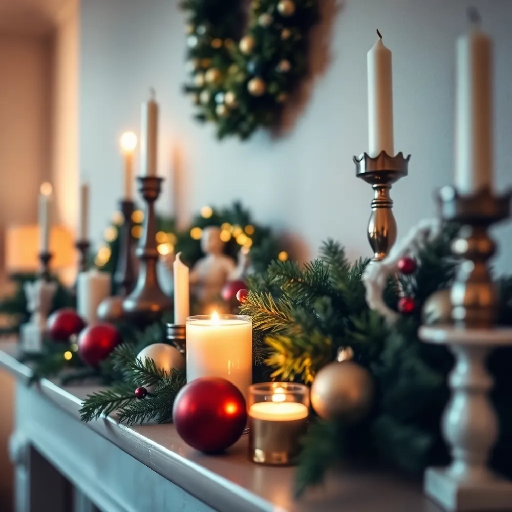 Ozdoby na kominek w salonie