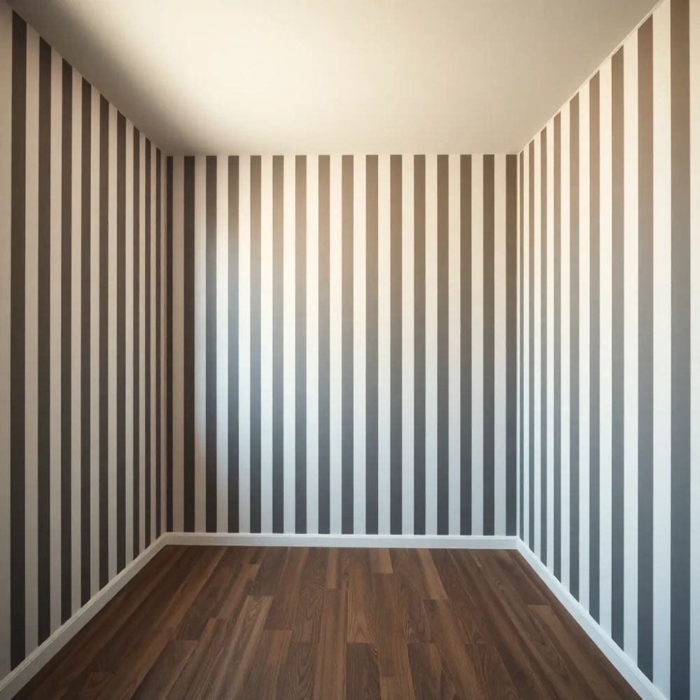 Pasy na ścianie powiekszajace pokój