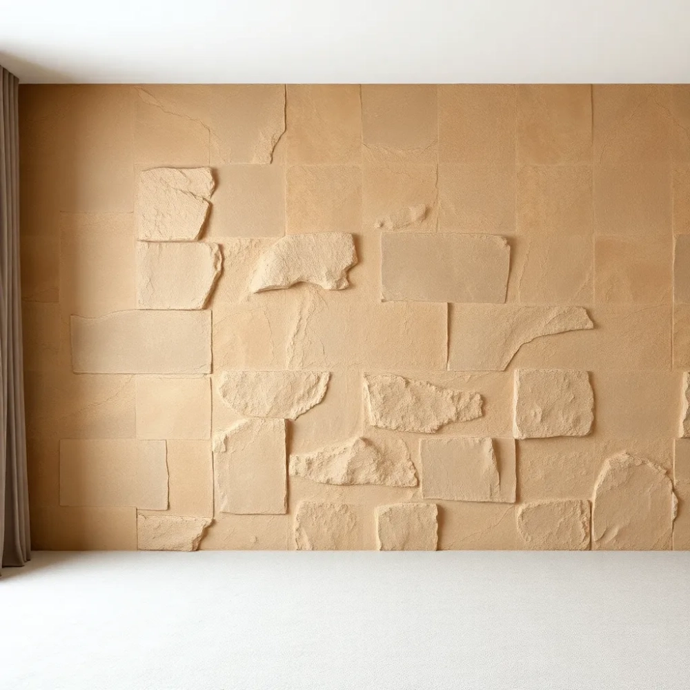 Piaskowiec na ścianę w salonie