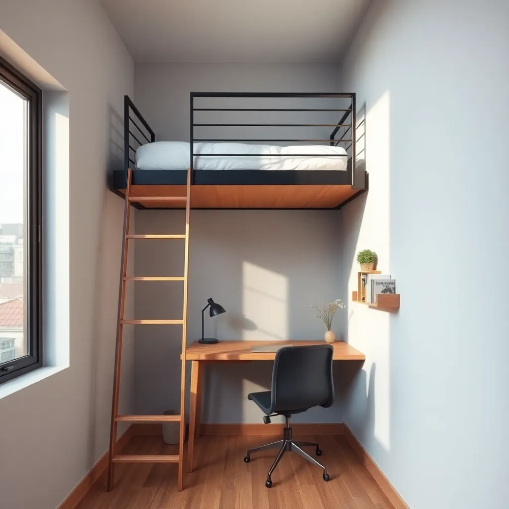 Pokój z łóżkiem na antresoli