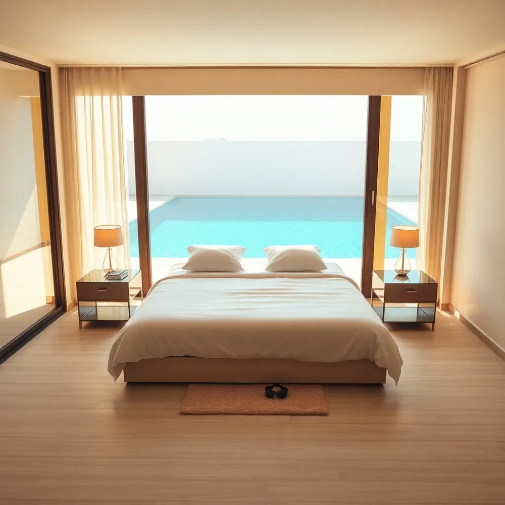 Pokój z wyjściem na basen