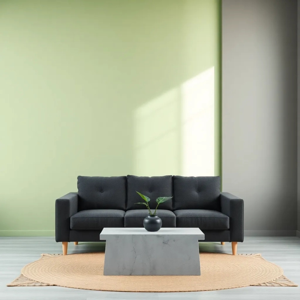 Pokój zielony z szarym